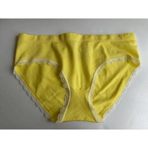 Victorias Secret Vintage Hiphugger Panty Seamless Lace Lemon Yellow Size M
